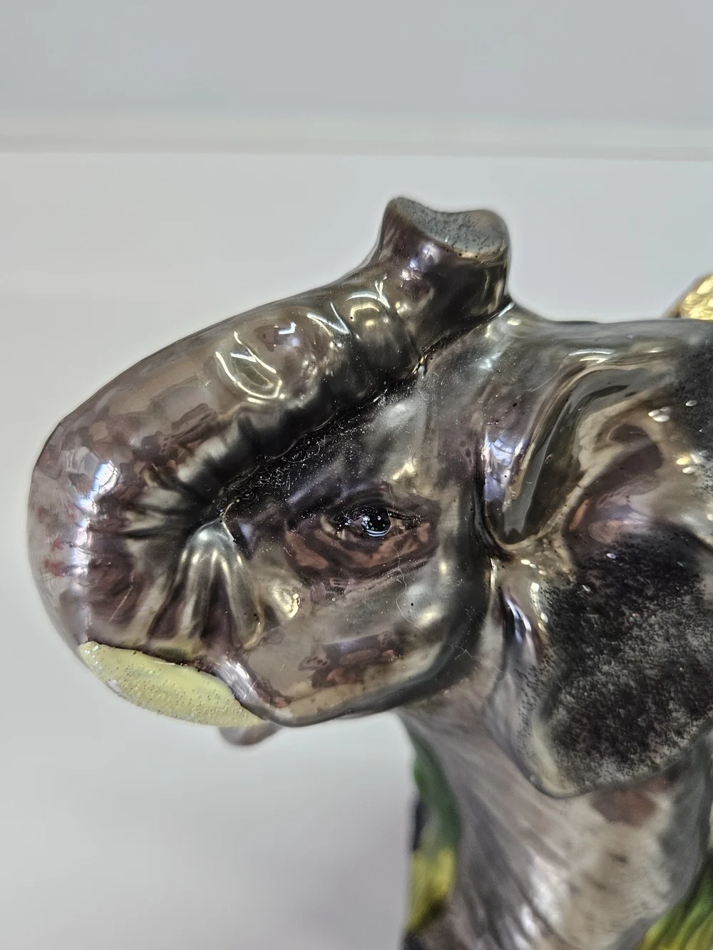 VINTAGE Large Blown Glass Elephant Ornament American Museum of Natural History